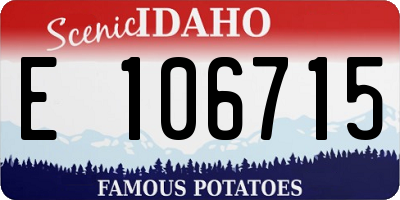 ID license plate E106715