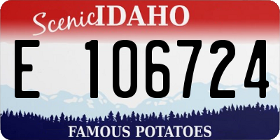 ID license plate E106724
