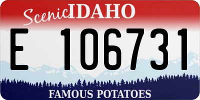 ID license plate E106731