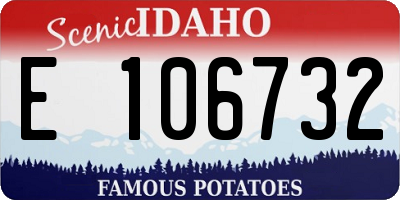 ID license plate E106732