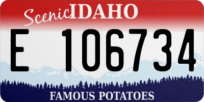 ID license plate E106734