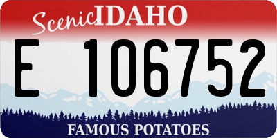 ID license plate E106752