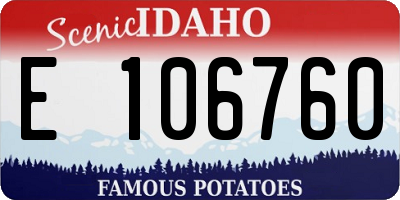 ID license plate E106760