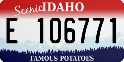 ID license plate E106771
