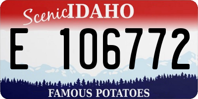 ID license plate E106772