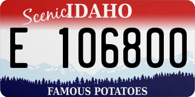 ID license plate E106800