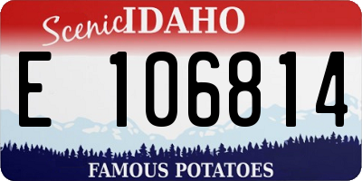 ID license plate E106814