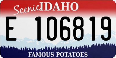 ID license plate E106819