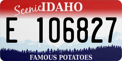 ID license plate E106827