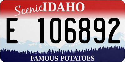 ID license plate E106892