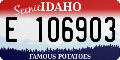 ID license plate E106903