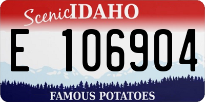 ID license plate E106904