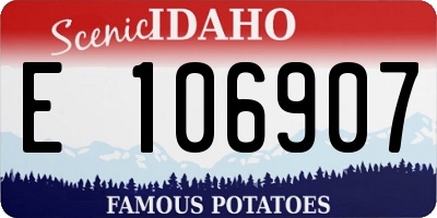 ID license plate E106907