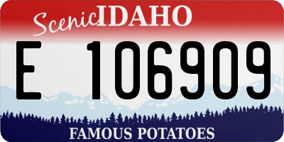 ID license plate E106909