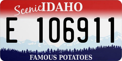 ID license plate E106911