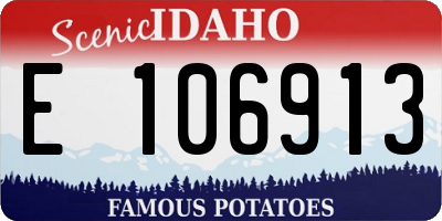 ID license plate E106913