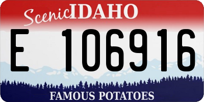 ID license plate E106916