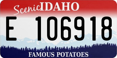 ID license plate E106918
