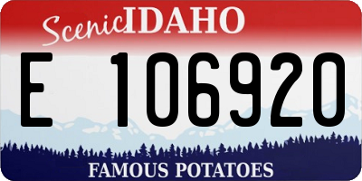 ID license plate E106920