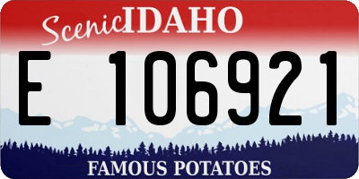 ID license plate E106921