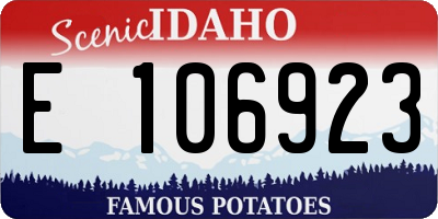 ID license plate E106923