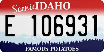 ID license plate E106931
