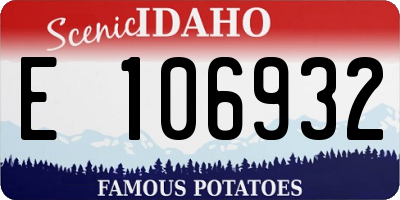 ID license plate E106932