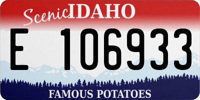 ID license plate E106933