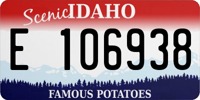 ID license plate E106938