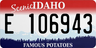 ID license plate E106943