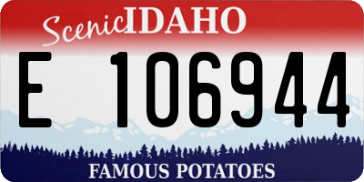 ID license plate E106944