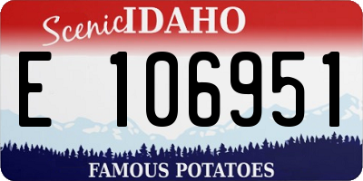 ID license plate E106951