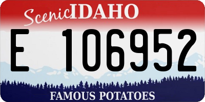 ID license plate E106952
