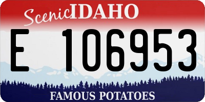 ID license plate E106953