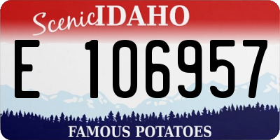 ID license plate E106957