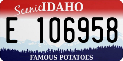 ID license plate E106958