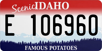 ID license plate E106960