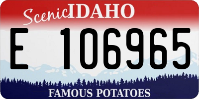 ID license plate E106965