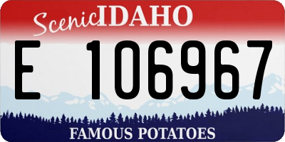 ID license plate E106967