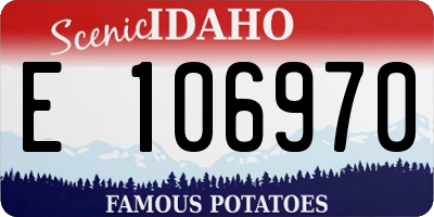 ID license plate E106970