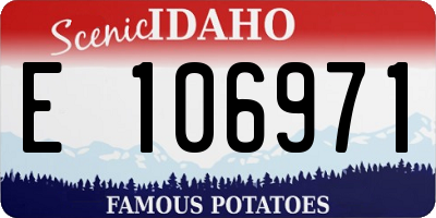 ID license plate E106971