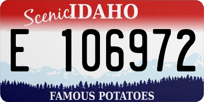 ID license plate E106972