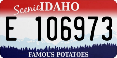 ID license plate E106973