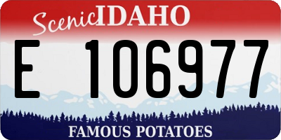 ID license plate E106977