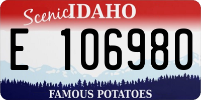 ID license plate E106980