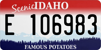 ID license plate E106983