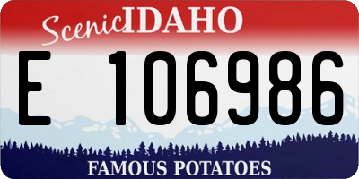 ID license plate E106986