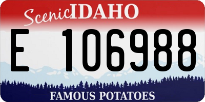ID license plate E106988