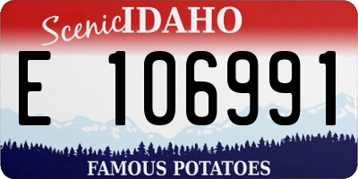 ID license plate E106991