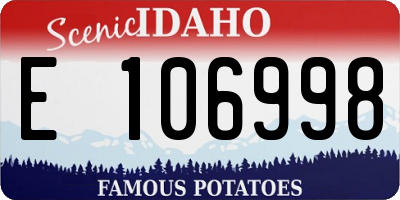 ID license plate E106998